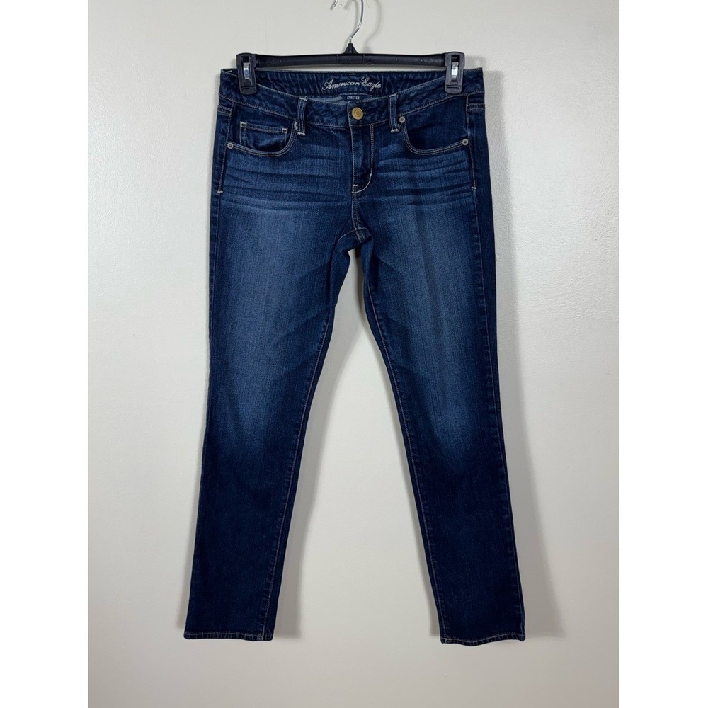 Y2K Vintage American Eagle Womens Low Rise Skinny Jeans Size 8 Dark Wash